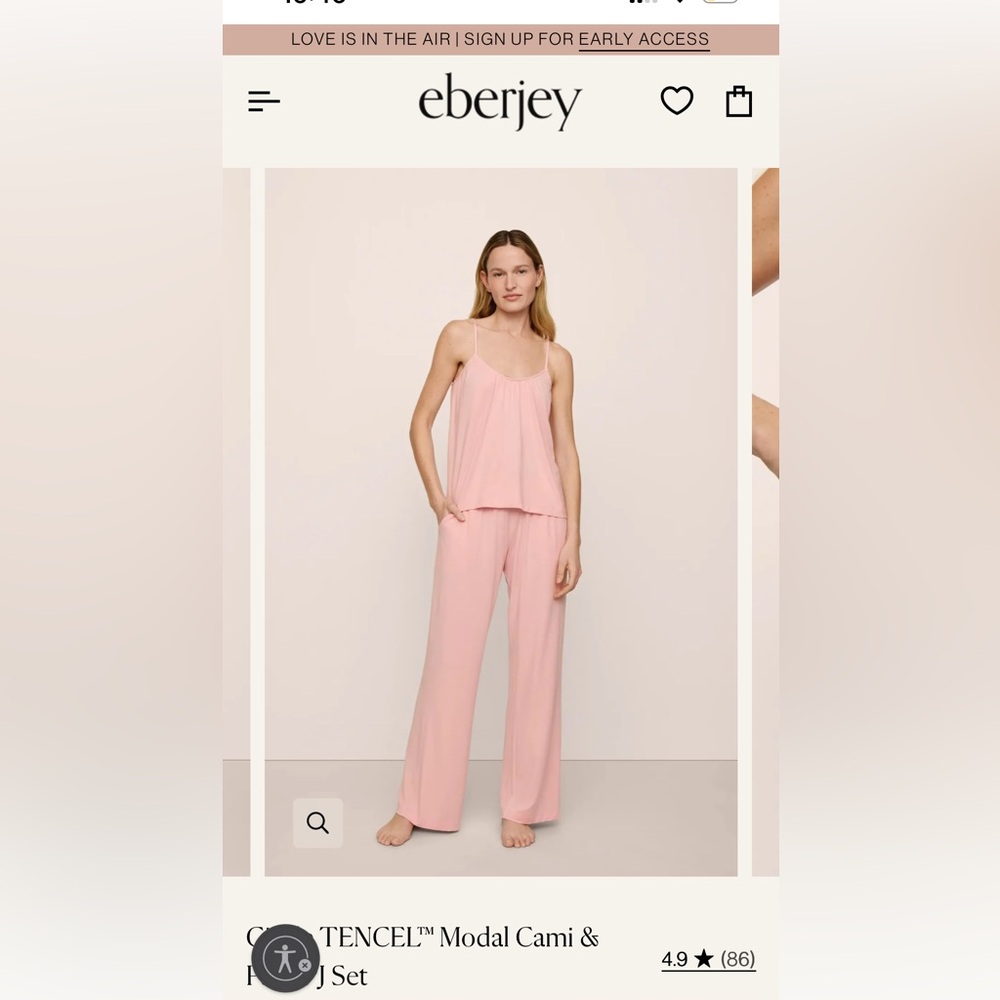 Gisele TENCEL™ Modal Cami & Pant PJ Set pink size small
